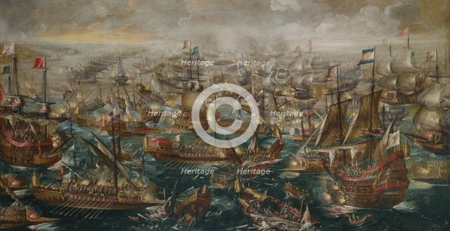 The Battle of Lepanto on 7 October 1571, 1640. Artist: Eertvelt, Andries van (1590-1652)