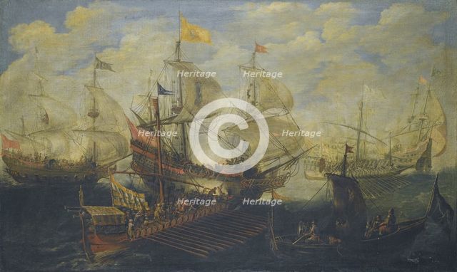 The Battle of Lepanto on 7 October 1571. Artist: Eertvelt, Andries van (1590-1652)