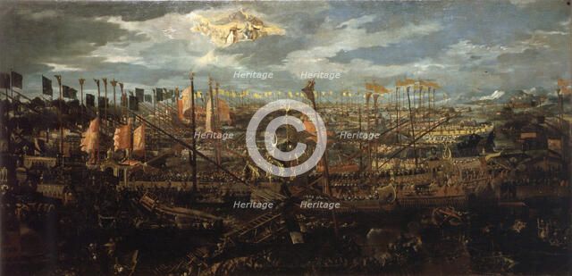 The Battle of Lepanto on 7 October 1571, c1590. Creator: Anonymous.