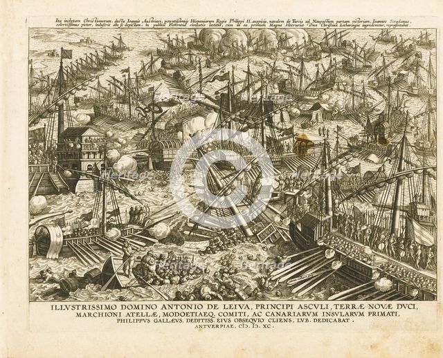 The Battle of Lepanto on 7 October 1571, ca 1578. Artist: Stradanus (Straet, van der), Johannes (1523-1605)