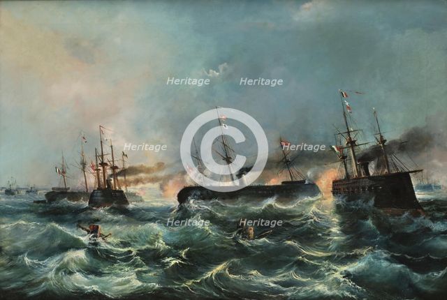 The Battle of Lissa on July 20, 1866. Creator: Serritelli, Giovanni (1818-1891).