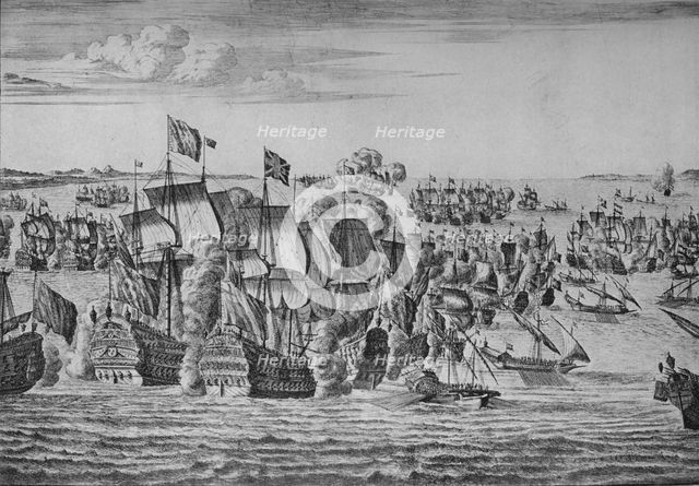'The Battle of Malaga', c1704. Artist: Isaac Sailmaker.