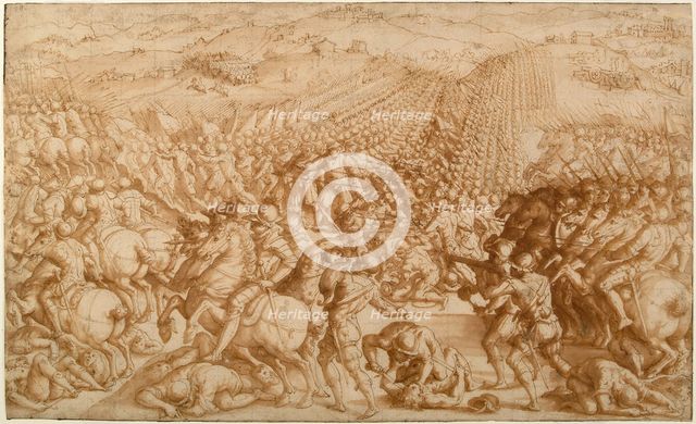 The Battle of Marciano, 1570s. Artist: Vasari, Giorgio (1511-1574)
