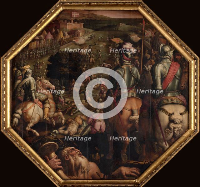 The Battle of Marciano in Val di Chiana, 1563-1565. Artist: Vasari, Giorgio (1511-1574)