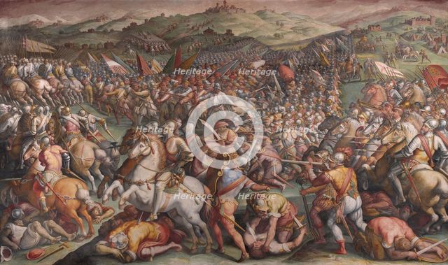 The Battle of Marciano in Val di Chiana, 1570-1571. Artist: Vasari, Giorgio (1511-1574)
