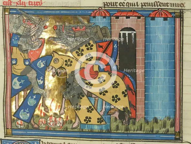 The Battle of Marj al-Saffar on January 25, 1126, 1337. Creator: Maître de Fauvel (active 1314-1340).