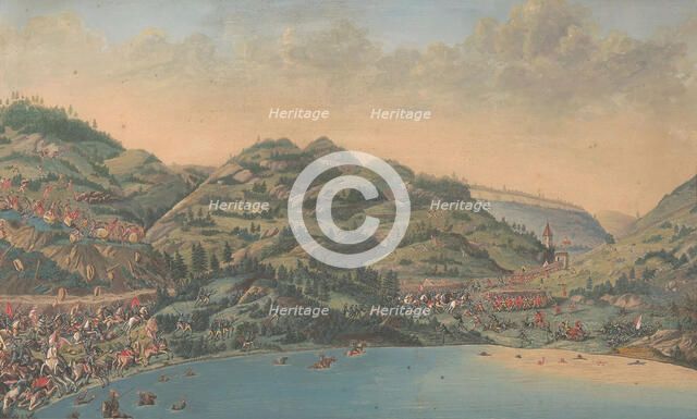 The Battle of Morgarten on 15 November 1315, 17th century. Creator: Anonymous.