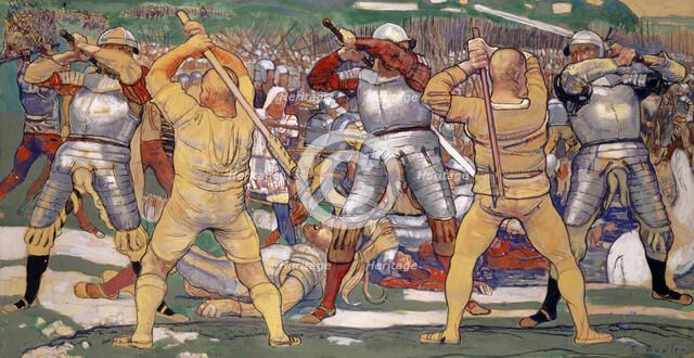 The Battle of Näfels, 1896-1897 . Creator: Hodler, Ferdinand (1853-1918).