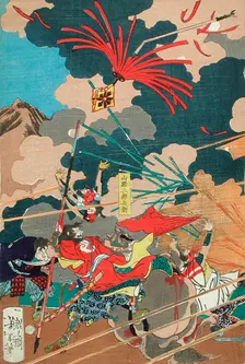 The Battle of Nagashino (Later Retitled) (image 3 of 3), Published in 1868. Creator: Tsukioka Yoshitoshi