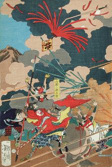The Battle of Nagashino (Later Retitled) (image 3 of 3), Published in 1868. Creator: Tsukioka Yoshitoshi