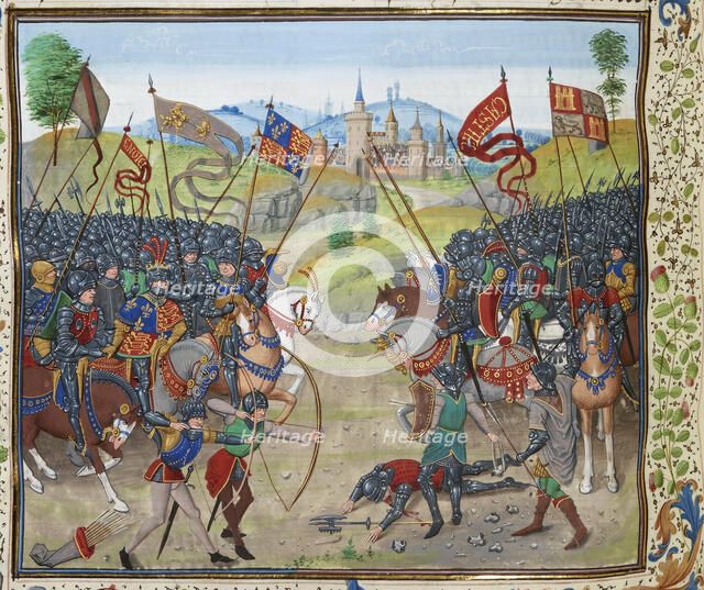 The Battle of Nájera on 3 April 1367, ca 1470-1475. Creator: Liédet, Loyset (1420-1479).