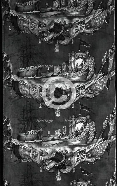 The Battle of Navarino (Furnishing Fabric), England, c. 1827. Creator: Unknown.