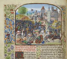 The Battle of Neville's Cross on 17 October 1346, ca 1470-1475. Creator: Liédet, Loyset (1420-1479)