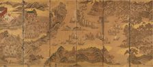 The Battle of Noryang (Six folded screen). Creator: Anonymous