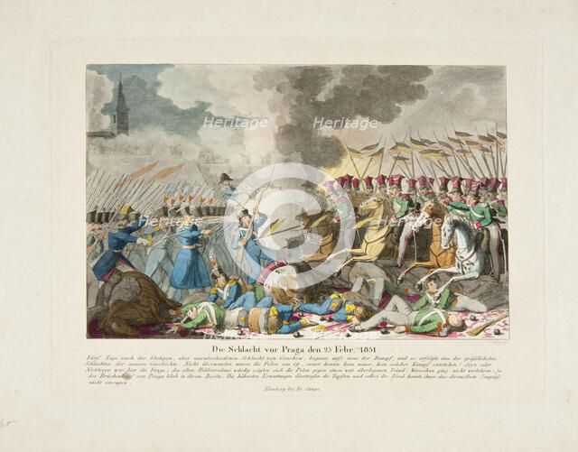 The battle of Olszynka Grochowska, February 25, 1831, 1831. Creator: Wunder, Georg Benedikt (1786-1858).