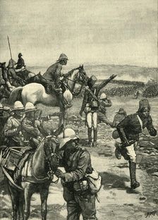 The Battle of Omdurman: MacDonald's Brigade Repelling the Dervish Onslaught c1900. Creator: H.M.P.