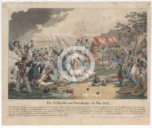 The Battle of Ostroleka on 26 May 1831. Artist: Wunder, Georg Benedikt (1786-1858)