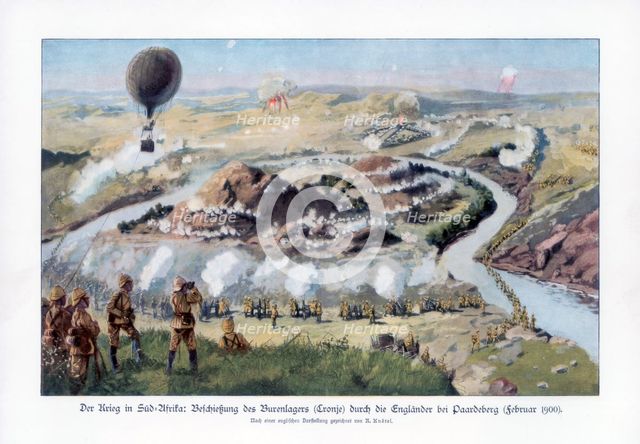 The Battle of Paardeberg, South Africa, Second Anglo-Boer War, February 1900.Artist: Richard Knotel