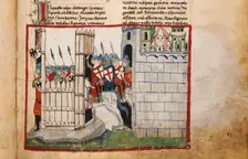 The Battle of Parma on 18 February 1248: The Guelphs attacks Frederick's II Vittoria camp, 1348. Creator: Anonymous