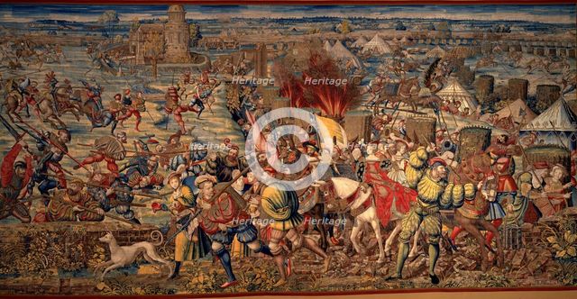 The Battle of Pavia, ca 1530. Creator: Orley, Bernaert, van (1488-1541).
