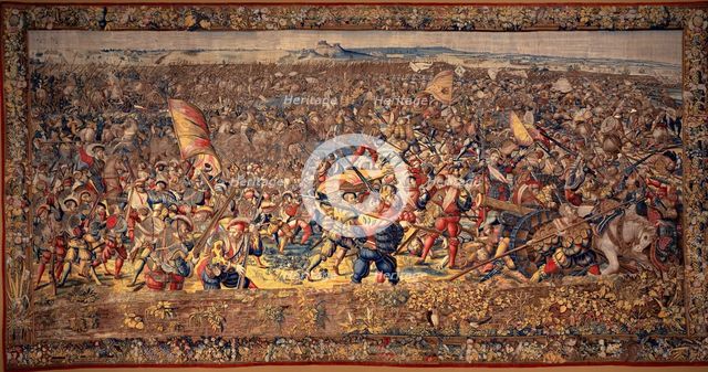 The Battle of Pavia: Defeat of the French Cavalry and the Imperial Infantry Seize...1528-1531. Creator: Dermoyen, Willem (active 1520-1530s).