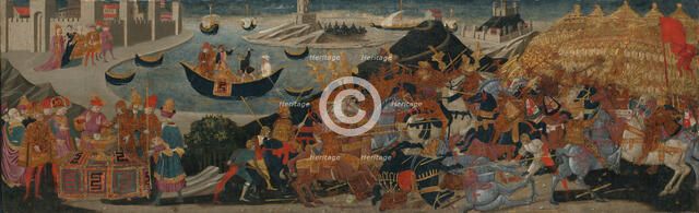The Battle of Pharsalus and the Death of Pompey, 1455/60. Creators: Workshop of Apollonio di Giovanni, Workshop of Marco del Buono Giamberti.