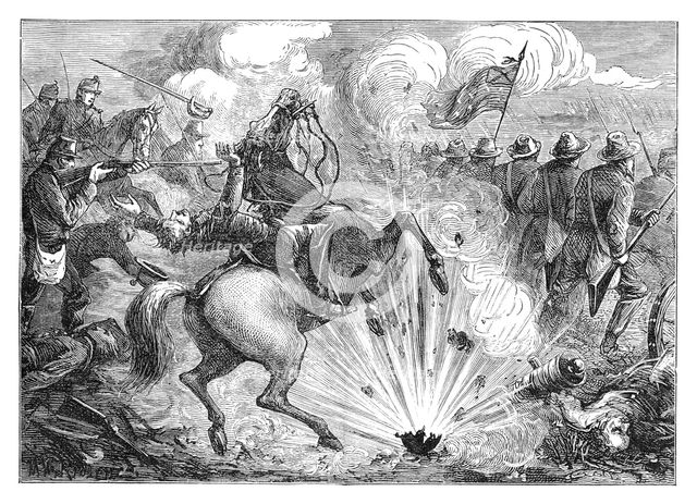 The Battle of Pittsburg Landing, 1862, (late 19th century). Artist: Unknown