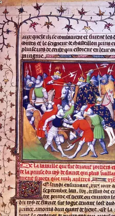 The Battle of Poitiers, 1356. Creator: Workshop of the Boucicaut Master