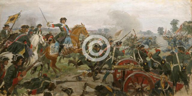 The Battle of Poltava. Artist: Vladimirov, Ivan Alexeyevich (1869-1947)