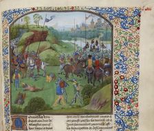 The Battle of Radcot Bridge on 19 December 1387, ca 1470-1475. Creator: Anonymous