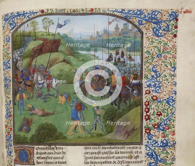 The Battle of Radcot Bridge on 19 December 1387, ca 1470-1475. Creator: Anonymous.