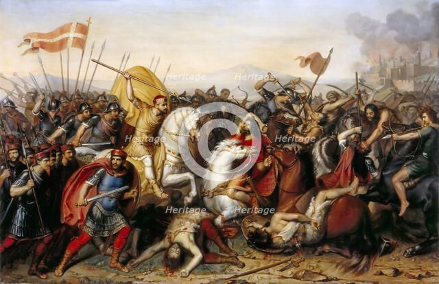 The Battle of Saucourt-en-Vimeu on 3 August 881. Artist: Dassy, Jean-Joseph (1791-1865)