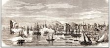 The Battle of Sinop on 30 November 1853, Mid of the 19th cen.. Artist: Anonymous