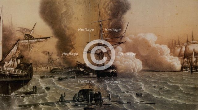The Battle of Sinop on 30 November 1853, Mid of the 19th cen.. Artist: Anonymous  