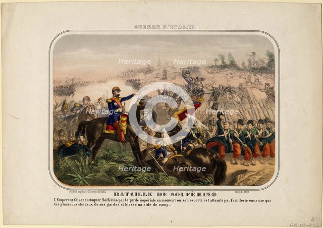 The Battle of Solferino, 1859. Artist: Anonymous  