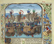 The Battle of Sluys on 24 June 1340, ca 1470-1475. Creator: Liédet, Loyset (1420-1479)