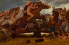 The battle on the bridge, 1889. Creator: Böcklin, Arnold (1827-1901)