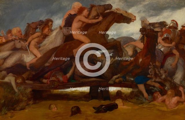 The battle on the bridge, 1889. Creator: Böcklin, Arnold (1827-1901).