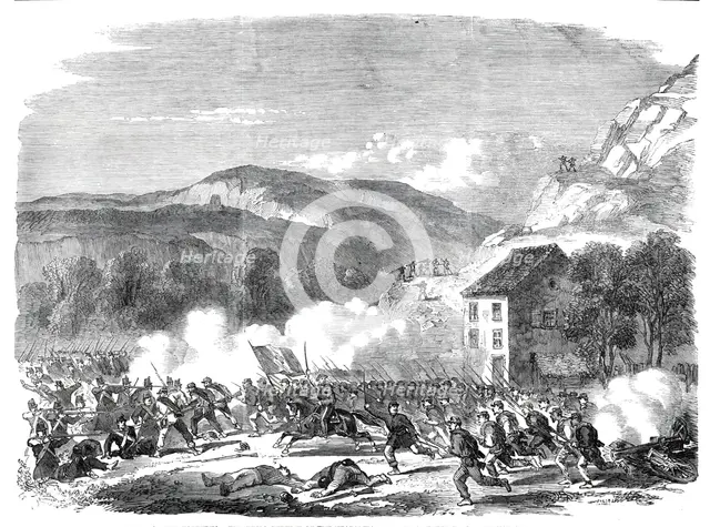 The Battle on the Volturno - the final repulse of the Neapolitans..., 1860. Creator: Unknown.