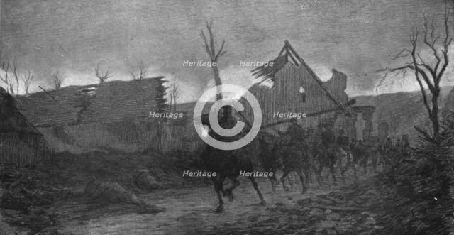 The Battle Seen by a Combatant; At nightfall, October 22, 1917, divisional artillery.., 1917 Creator: Unknown.