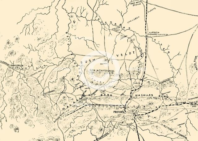 'The Battlefields of Pretoria. (From a personal survey).', 1901. Creator: Unknown.
