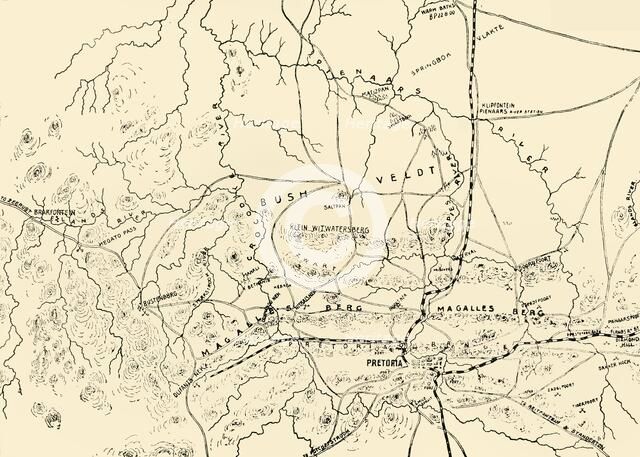 'The Battlefields of Pretoria. (From a personal survey).', 1901. Creator: Unknown.