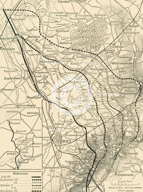 'The Battles of the Flanders Ridges, July 30-November 26, 1917', (c1920).  Creator: Unknown.