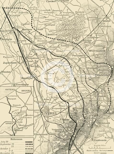 'The Battles of the Flanders Ridges, July 30-November 26, 1917', (c1920).  Creator: Unknown.