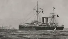 The battleship cruiser "Vizcaya" on its way to New York, 1898. Creator: Enrique Laporta Valor