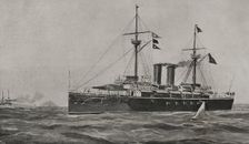 The battleship cruiser "Vizcaya" on its way to New York, 1898. Creator: Enrique Laporta Valor