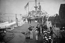 The battleship HMS Resolution Portsmouth, Hampshire, 1896.Artist: Gregory & Co