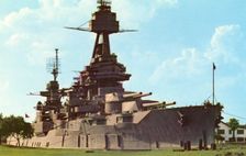 The battleship USS Texas San Jacinto Battlegrounds, near Houston, Texas, USA, 1958