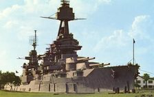 The battleship USS Texas San Jacinto Battlegrounds, near Houston, Texas, USA, 1958