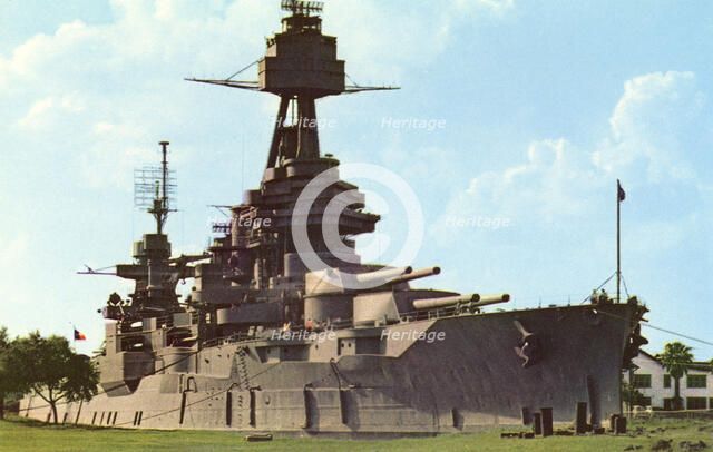 The battleship USS 'Texas', San Jacinto Battlegrounds, near Houston, Texas, USA, 1958. Artist: Unknown